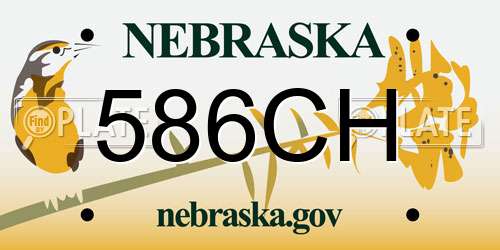 586CH Nebraska License Plate