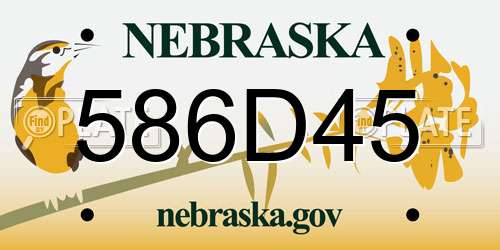 586D45 Nebraska License Plate