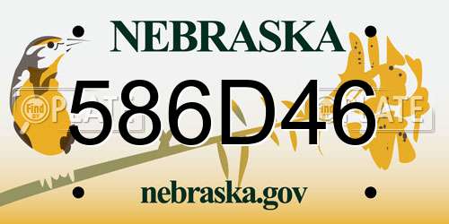 586D46 Nebraska License Plate