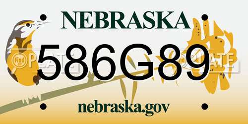 586G89 Nebraska License Plate