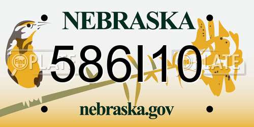586I10 Nebraska License Plate