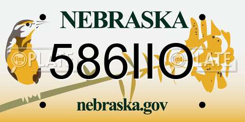 586IIO Nebraska License Plate