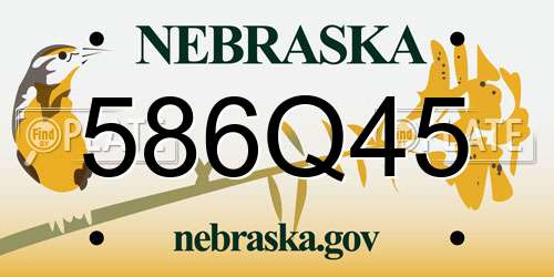 586Q45 Nebraska License Plate