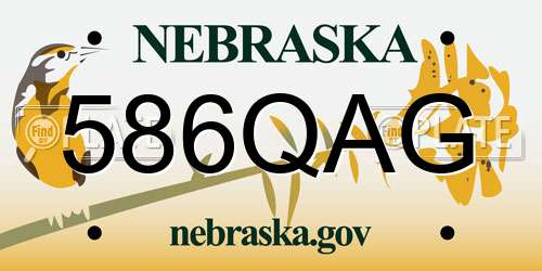 586QAG Nebraska License Plate