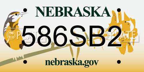 586SB2 Nebraska License Plate