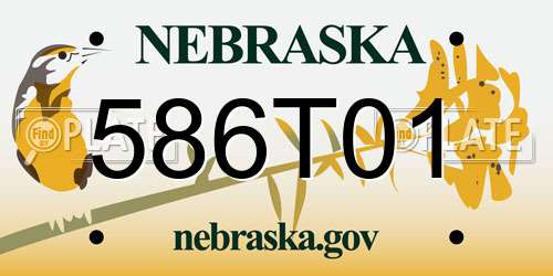 586T01 Nebraska License Plate