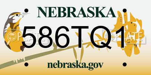 586TQ1 Nebraska License Plate