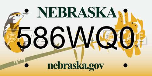 586WQ0 Nebraska License Plate