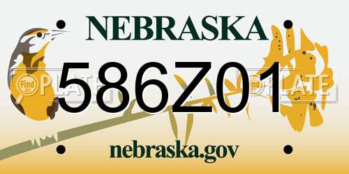 586Z01 Nebraska License Plate