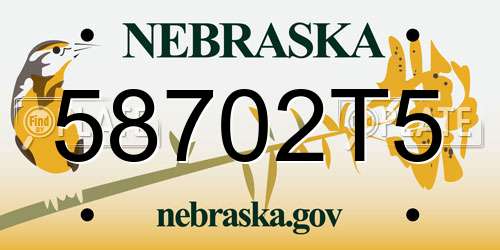 58702T5 Nebraska License Plate