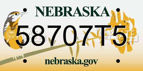 58707T5 Nebraska License Plate
