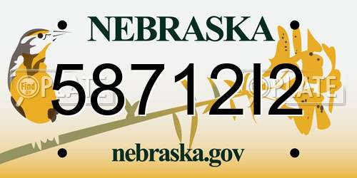 58712I2 Nebraska License Plate