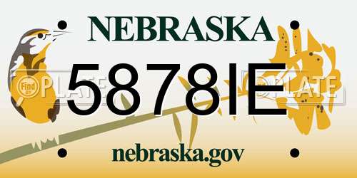 5878IE Nebraska License Plate