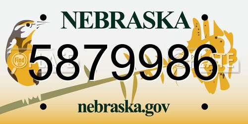 5879986 Nebraska License Plate
