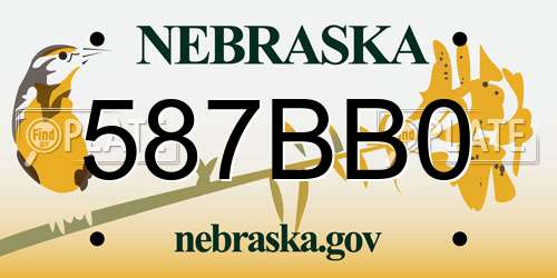 587BB0 Nebraska License Plate