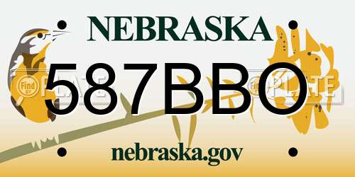 587BBO Nebraska License Plate