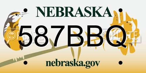 587BBQ Nebraska License Plate