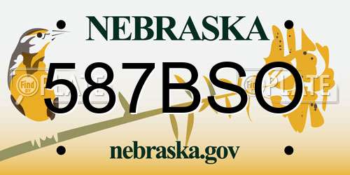 587BSO Nebraska License Plate