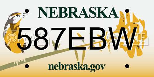 587EBW Nebraska License Plate