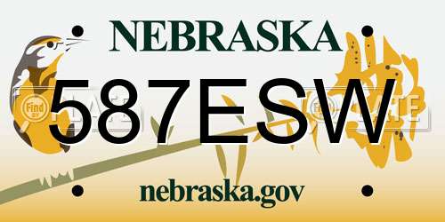 587ESW Nebraska License Plate