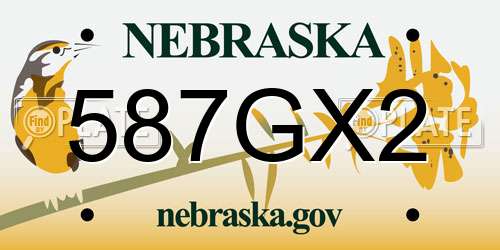 587GX2 Nebraska License Plate