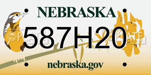 587H20 Nebraska License Plate