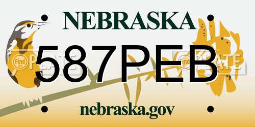 587PEB Nebraska License Plate