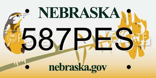 587PES Nebraska License Plate