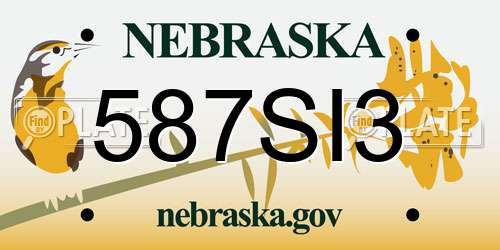 587SI3 Nebraska License Plate
