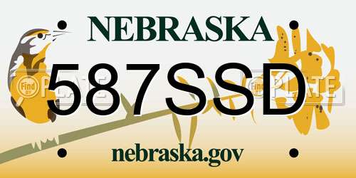587SSD Nebraska License Plate