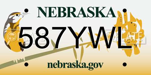 587YWL Nebraska License Plate