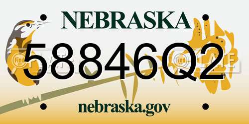 58846Q2 Nebraska License Plate