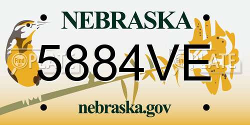 5884VE Nebraska License Plate