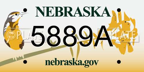 5889A Nebraska License Plate