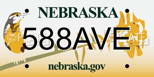 588AVE Nebraska License Plate