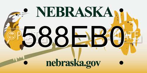 588EB0 Nebraska License Plate