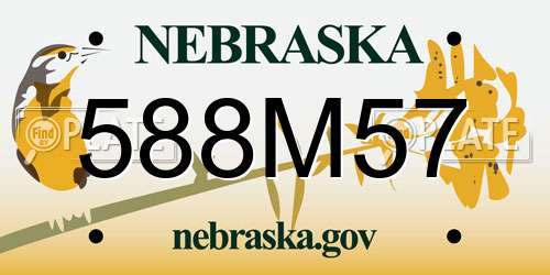 588M57 Nebraska License Plate