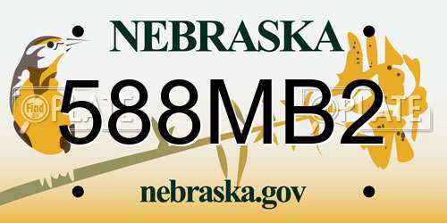 588MB2 Nebraska License Plate