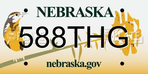 588THG Nebraska License Plate