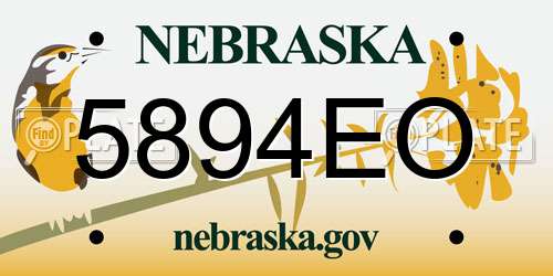5894EO Nebraska License Plate