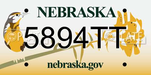 5894TT Nebraska License Plate