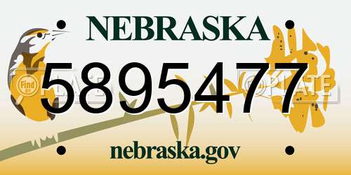 5895477 Nebraska License Plate