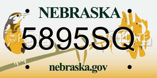5895SQ Nebraska License Plate