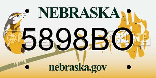 5898BO Nebraska License Plate