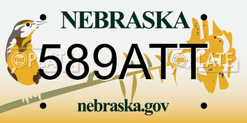 589ATT Nebraska License Plate