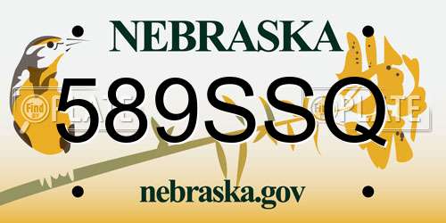 589SSQ Nebraska License Plate