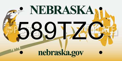 589TZC Nebraska License Plate