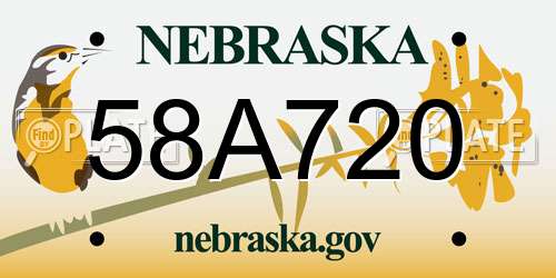 58A720 Nebraska License Plate