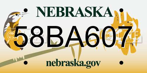 58BA607 Nebraska License Plate