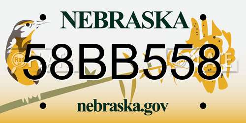 58BB558 Nebraska License Plate